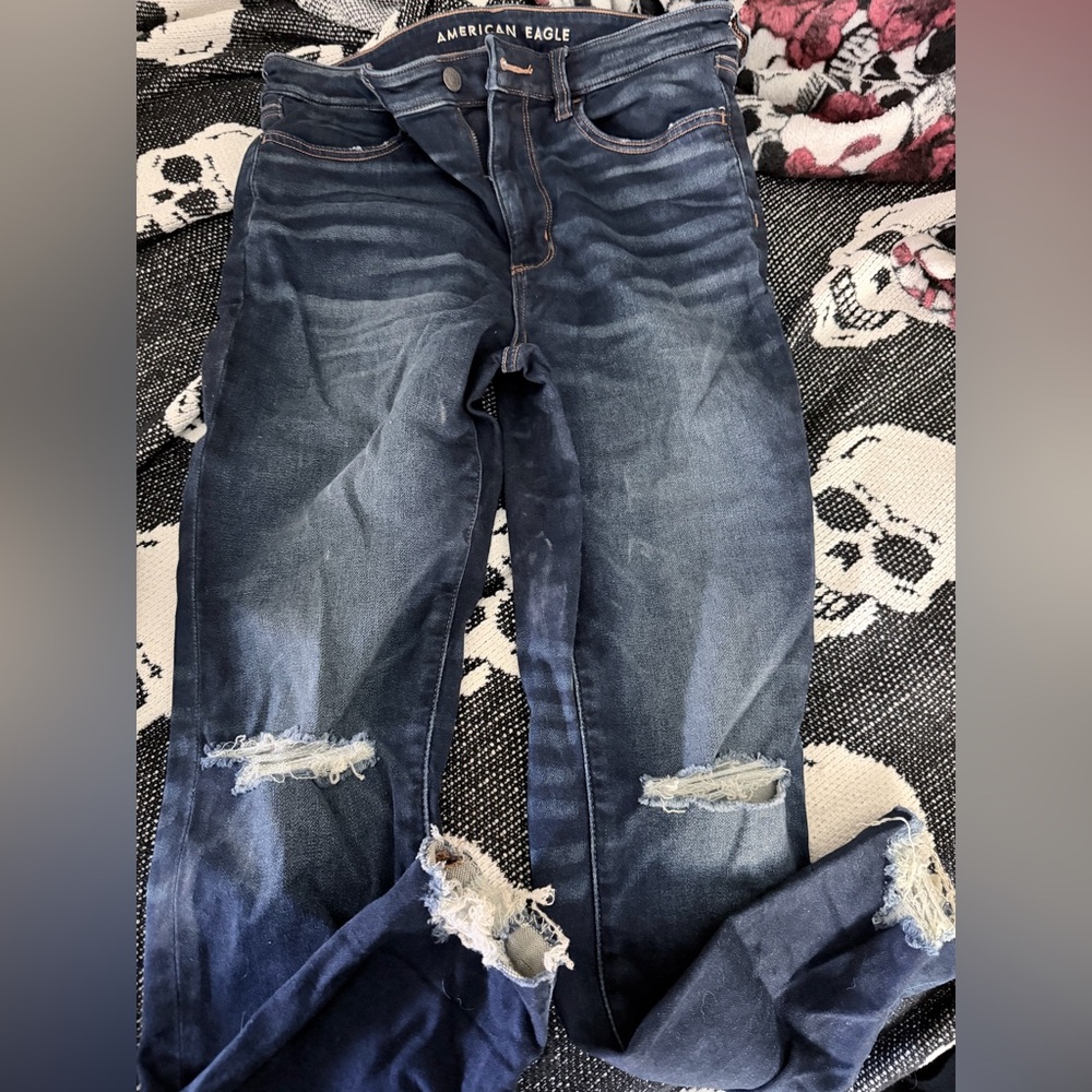 SOLD American Eagle Outfitters Dark Blue Distressed Jeans